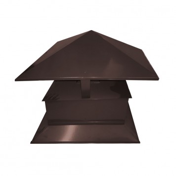 Колпак 5-к "Зонт" шоколад (RAL 8017) 380x510 мм, металлопласт, Ками