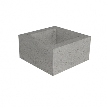 Блок дымохода футеровочный бетонный БФК-1, 250x250x124 мм, Ками