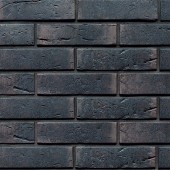 Кирпич Мангейм Шварц полнотелый ручная формовка черный радиусный 1НФ R60 250х120х65мм