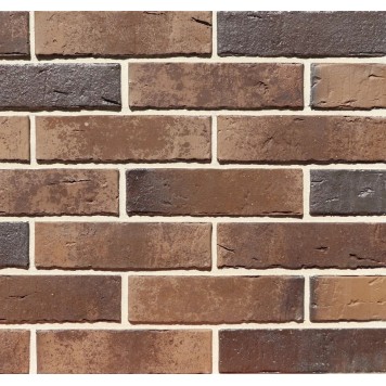 Кирпич Мангейм Сепия полнотелый ручная формовка коричневый радиусный 1НФ R60 250х120х65мм, Konigstein