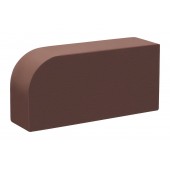 Кирпич Темный шоколад полнотелый гладкий коричневый радиусный 1НФ R60 250x120x65мм
