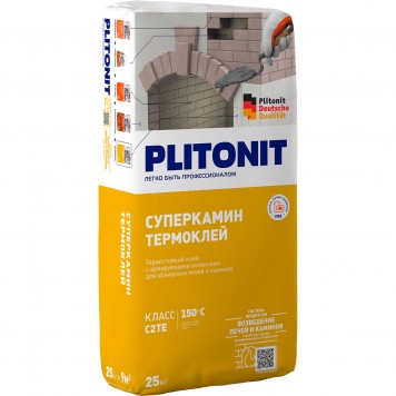 СуперКамин ТермоКлей 25кг для облицовки печей и каминов , Plitonit